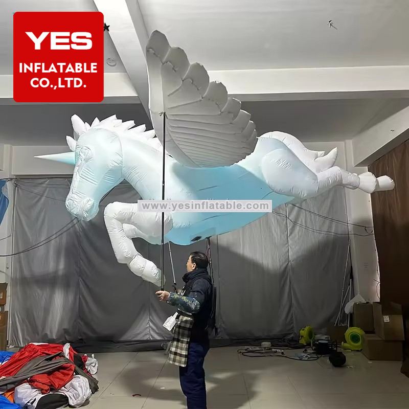 Parade Performance Inflatable Flying Horse Costumes Inflatable Animal Suit With Led Light