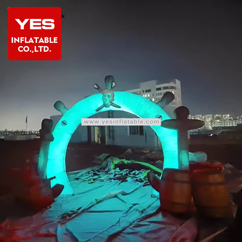 Amusement Park Customized Inflatable Arch Led Inflatable Pirate Ship Arch