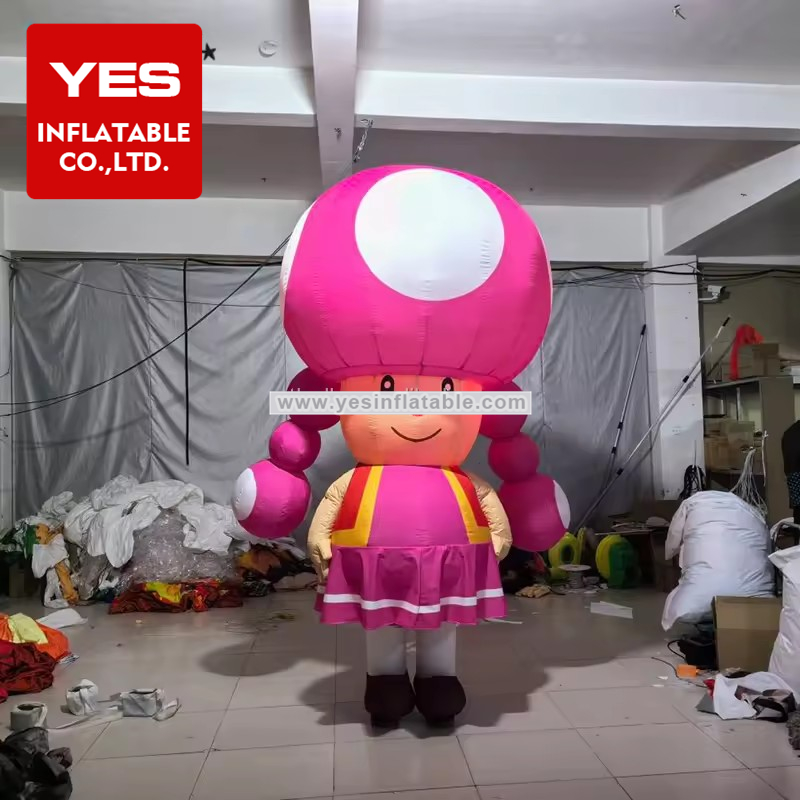 Japanese game characters inflatable LED lighted super mushroom girl mascot costume cartoon character