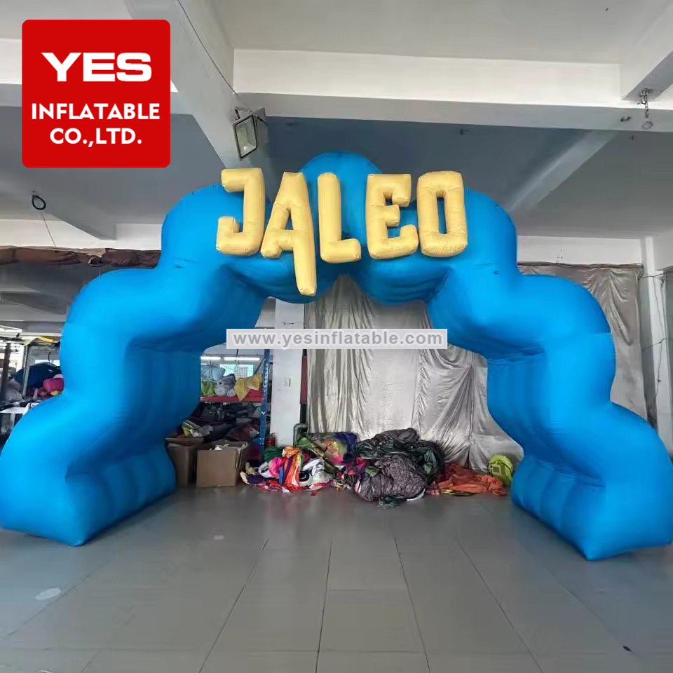 Custom Event Inflatable Advertising Entrance Archway Blue Inflatable Cloud Shape Arch