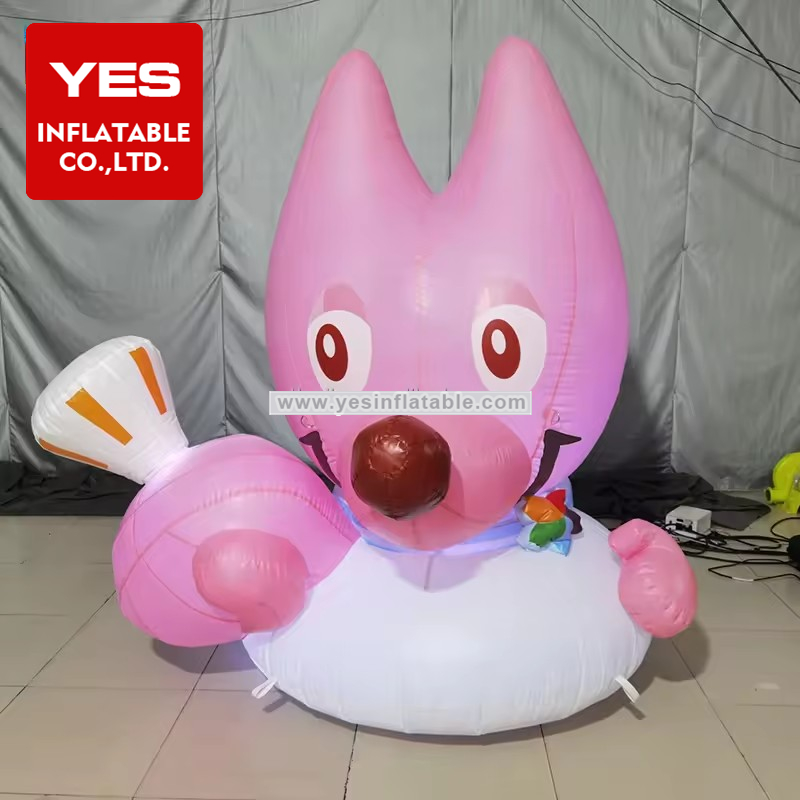 Advertising Inflatable Cartoon Animal Model Inflatable Pink Fox