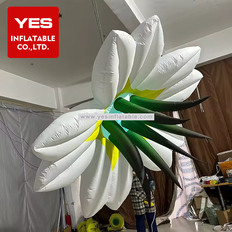 Popular Led Light Hanging Inflatable Flower For Wedding Party Decoration