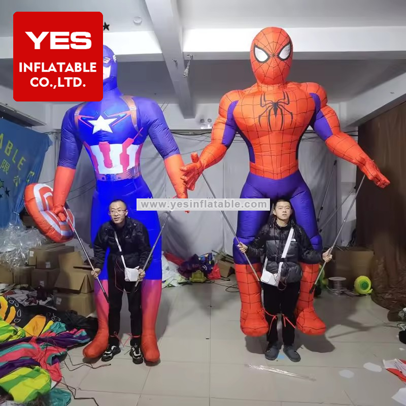 Hot Sale Inflatable Cartoon Charater Costume Walking Led Inflatable Hero Costume