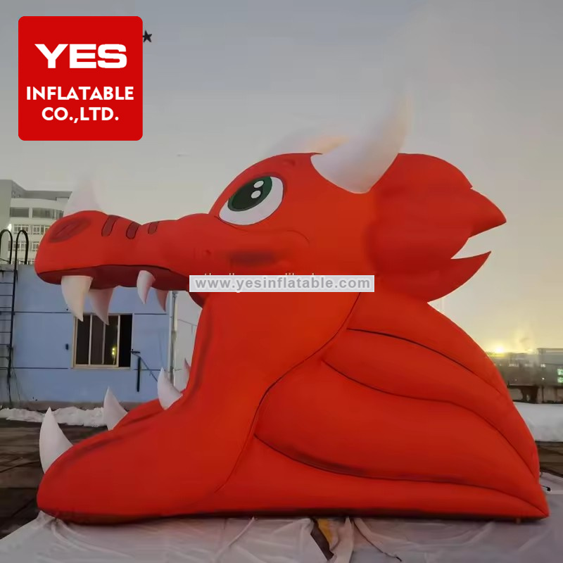 Advertising Giant Inflatable Event Entrance Inflatable Dragon Head Tunnel For Festival Rave Party