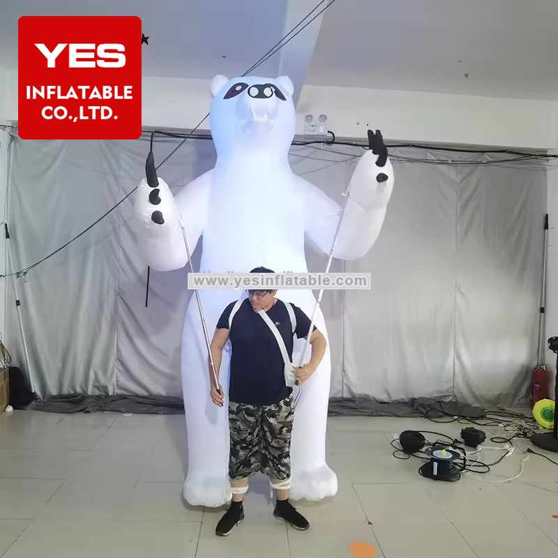 Parade Walking Inflatable Bear Costume Inflatable Party Bear Puppet With Led Light For Advertising Decoration