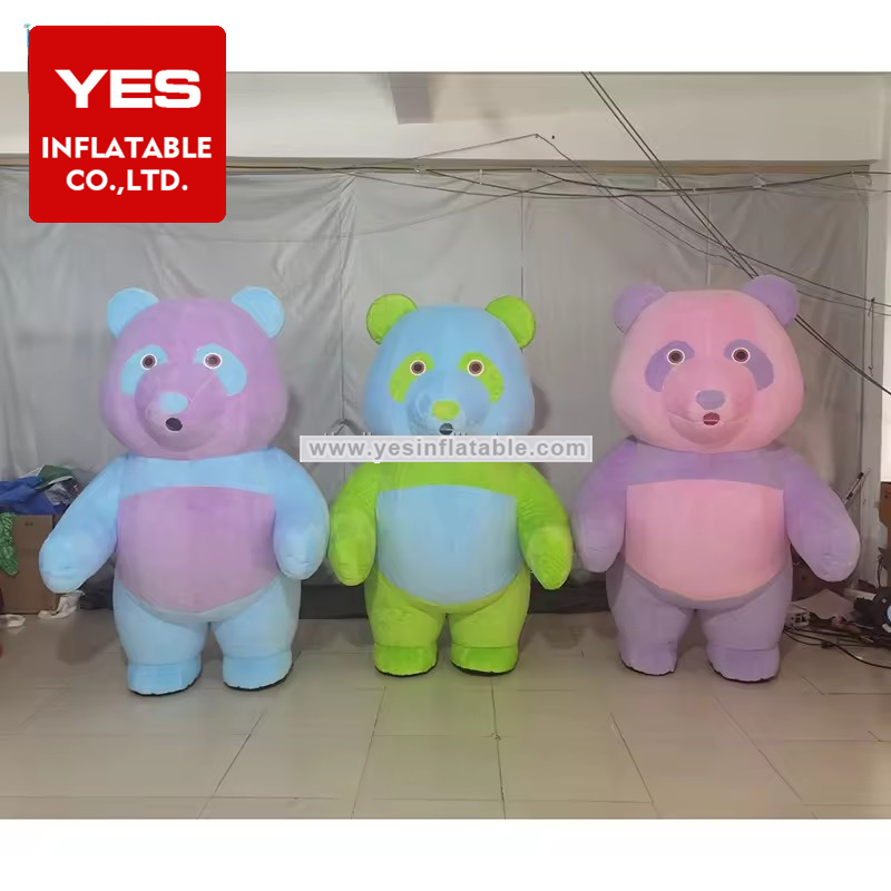 Cute Bear Inflatable Colourful Costume Custom Inflatable Animal Costume Inflatable Panda Costume