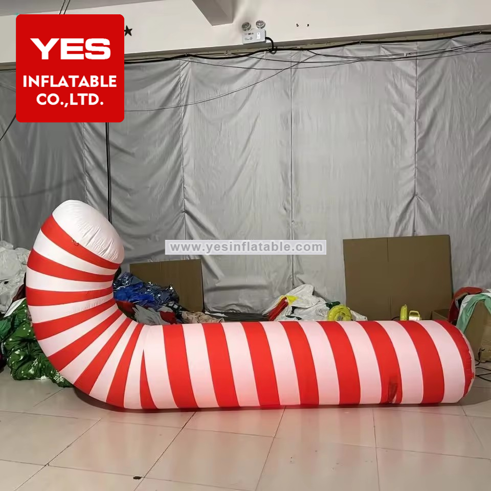 Christmas Inflatables Outdoor Decorations Inflatable Candy Cane With Led Light