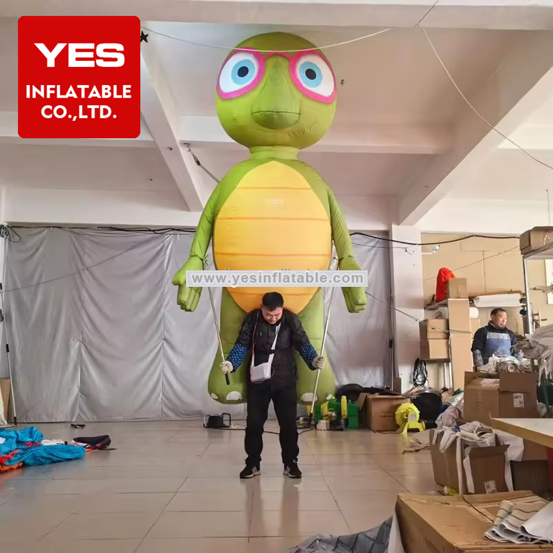 Wholesale Inflatable Cartoon Animal Costume Inflatable Tortoise Puppet For Music Party Starge Decoration