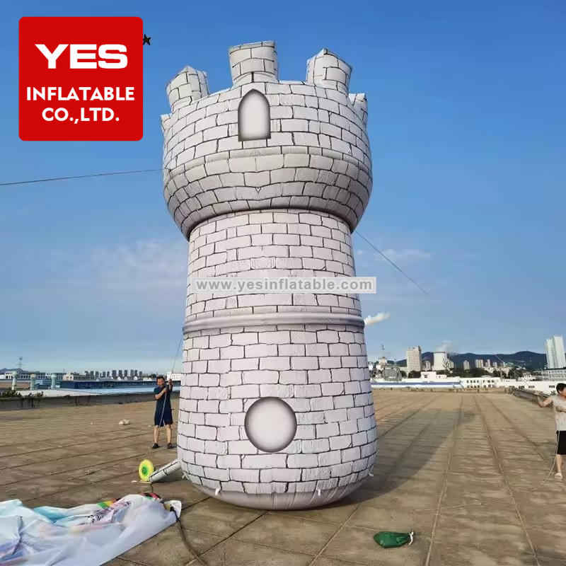 Advertising Activity Concerts Decoration Blow Up Ancient Fortress Inflatable Castle Tower