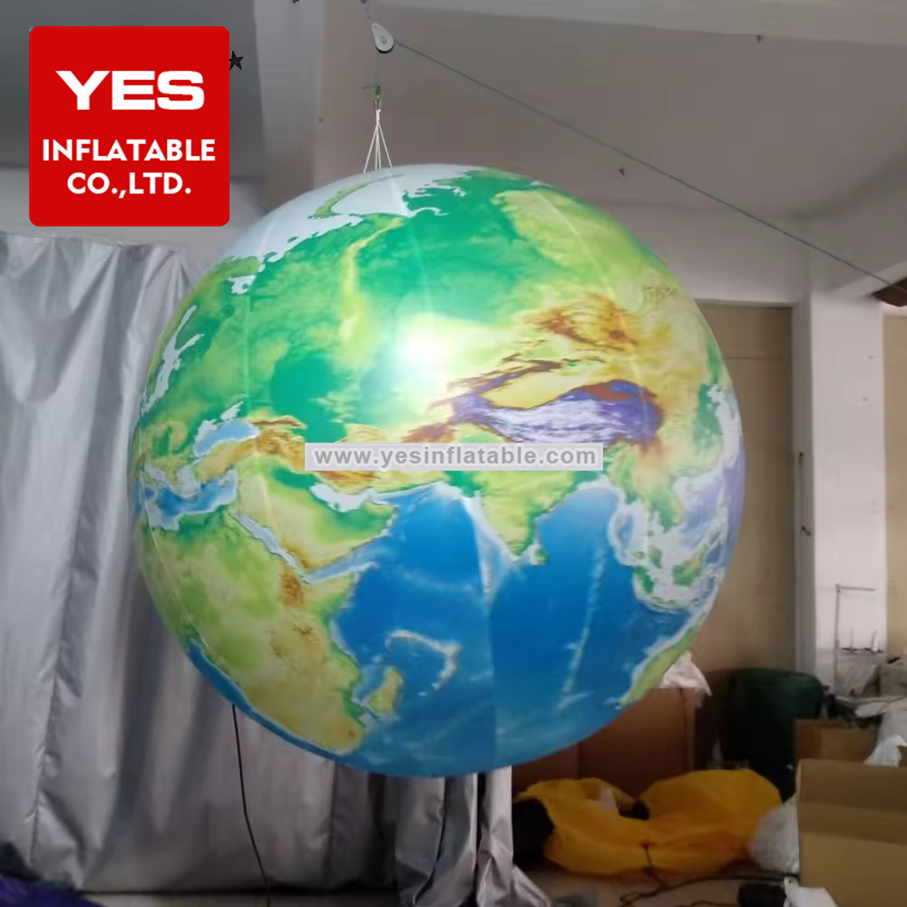 LED illumination giant Inflatable globe earth ball sphere balloon inflatable world map