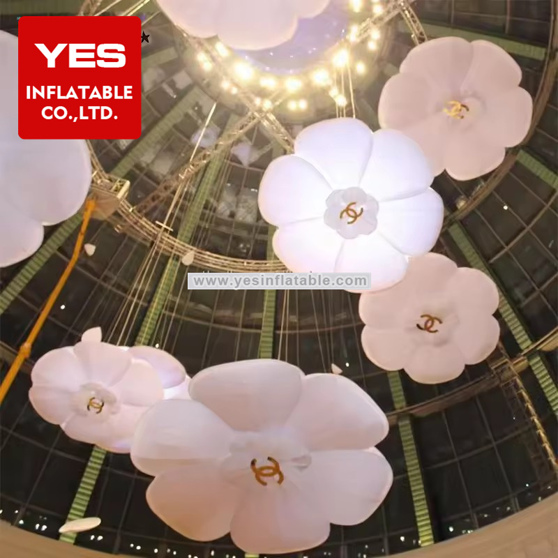 Stage Hanging Decoration White Inflatable Flower