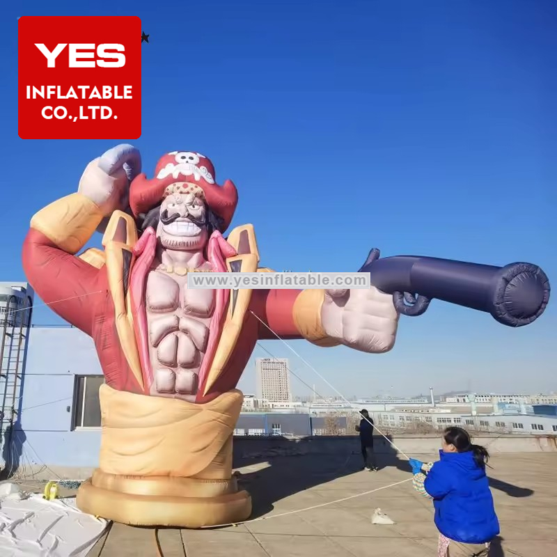 Amusement Park Decoration Inflatable Cartoon Charater Model Inflatable Pirate With Fire Lance