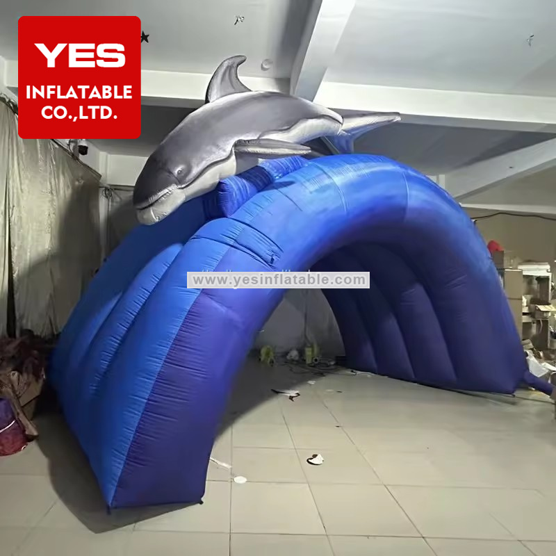 High Quality Inflatable Animal Arch Bule Inflatable Dolphin Arch