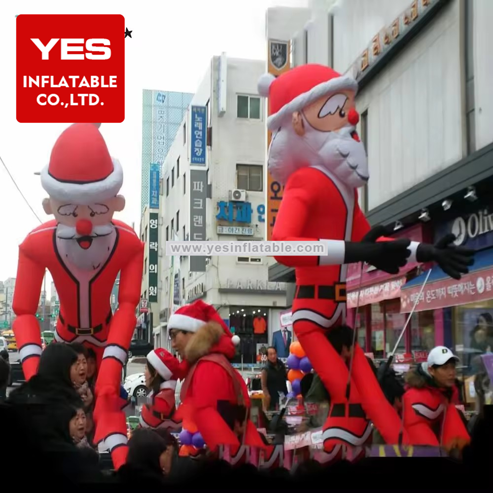 Outdoor Walking Blow Up Christmas Themed Clothing Parade Performance Inflatable Santa Costumes   For Adults