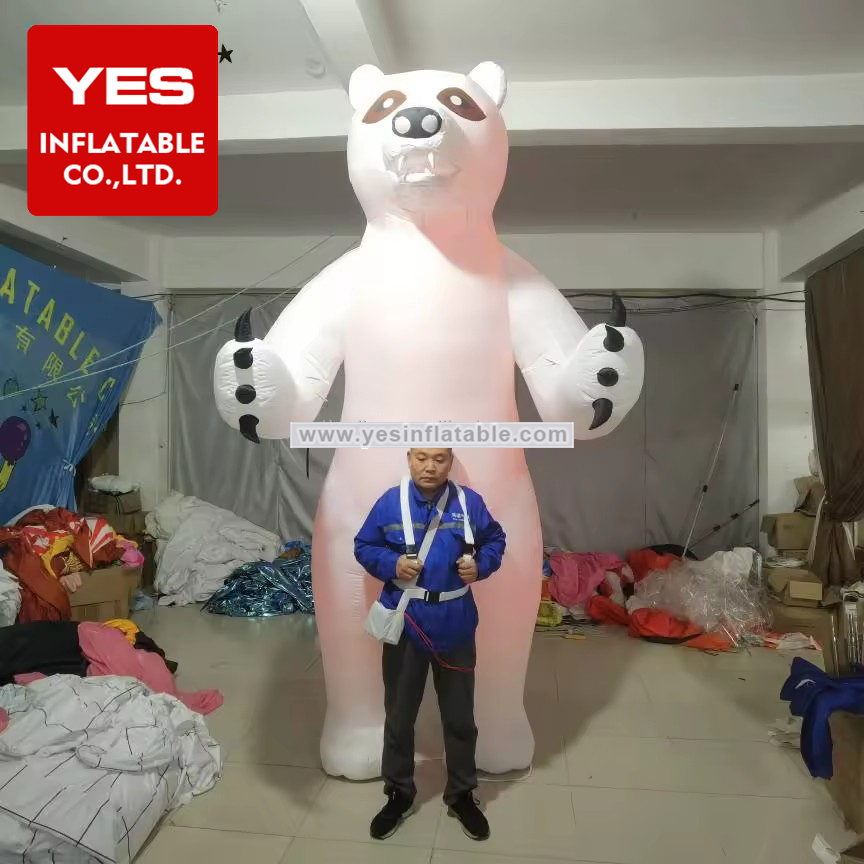 Hot Sale Giant Inflatable Mascot Animal Costume Inflatable Polar Bear Costume With Led Light